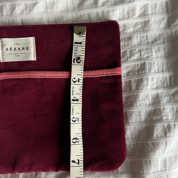 Sézane NWT Clutch pouch bag with magnetic closure- burgundy and rosewood - Picture 7 of 8
